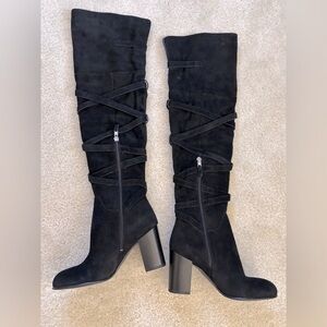 Sam Edelman Sable Black Suede Over-the-Knee Boots 6